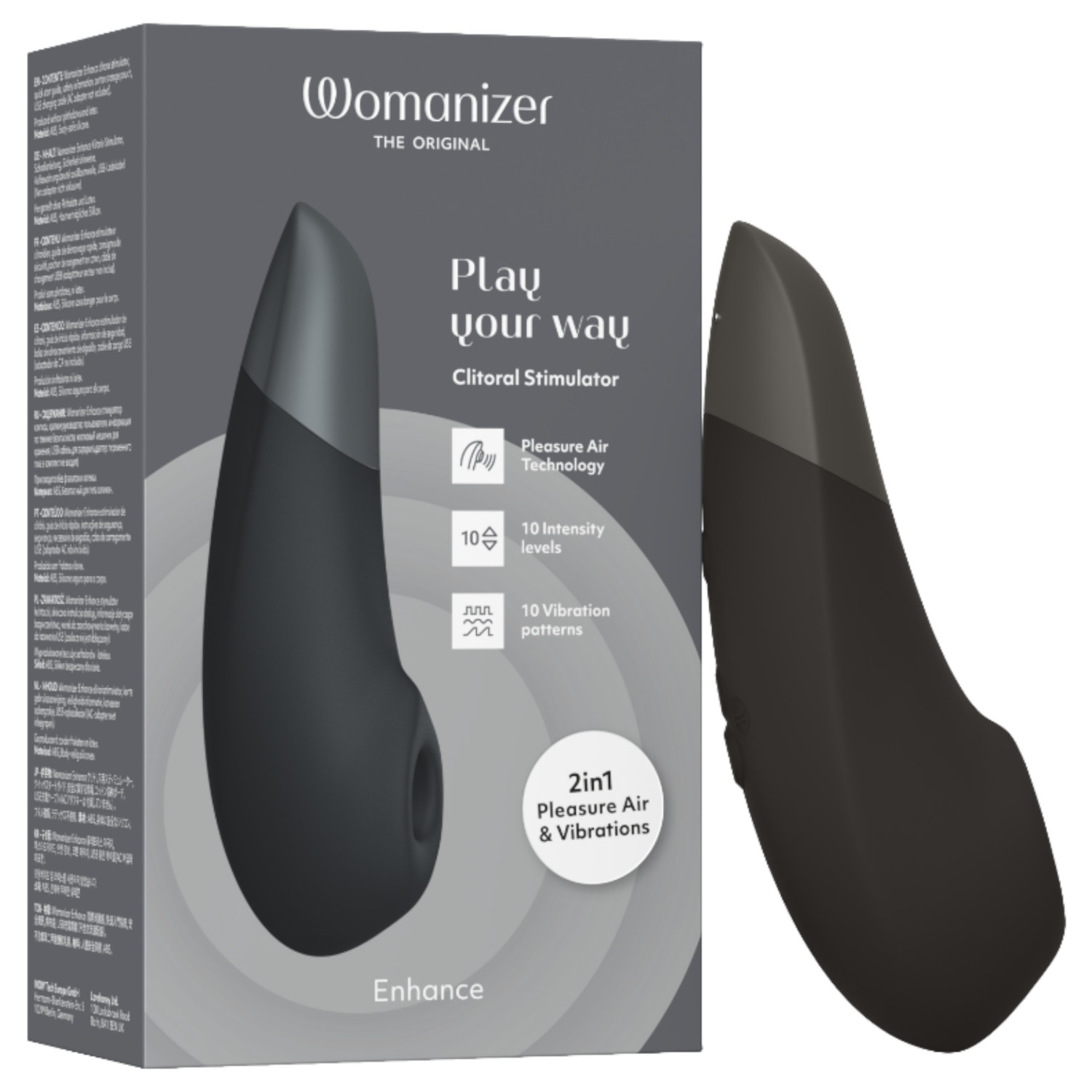 Womanizer - stimulačný vibrátor na klitoris s tlakovými vlnami - čierny