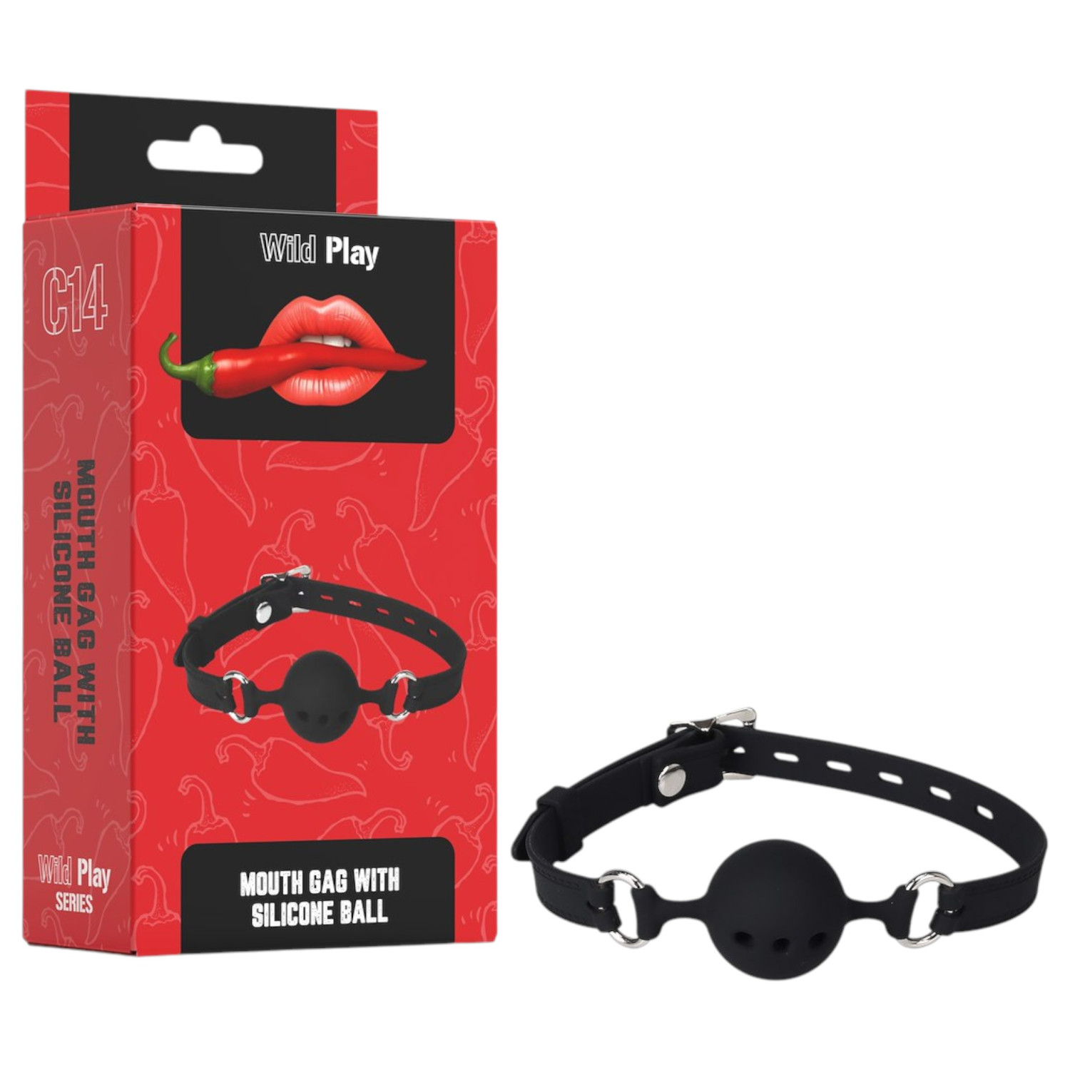 Wild Play - silikónový roubík (čierny)