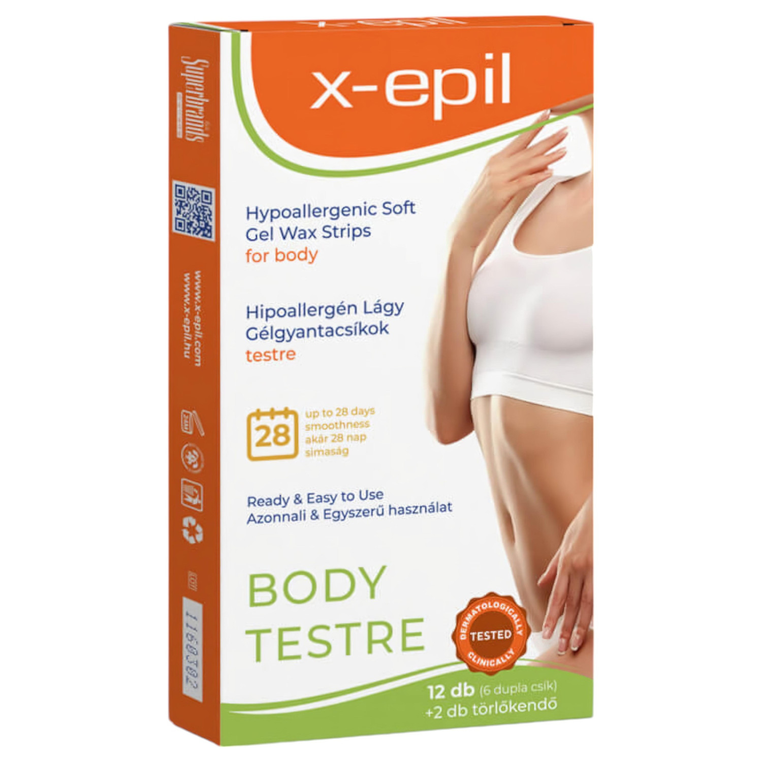 X-Epil - depilačné pásiky na telo - hypoalergénne - 12 ks