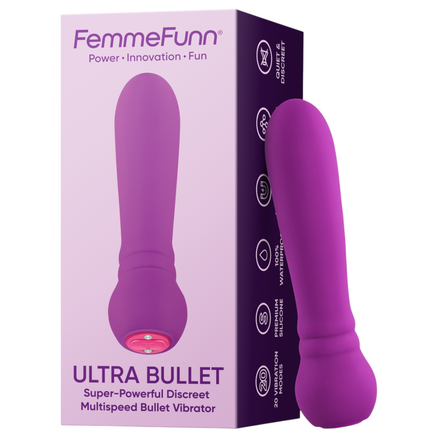 FemmeFunn - vibračný mini vibrátor - vodotesný - silikón/lila