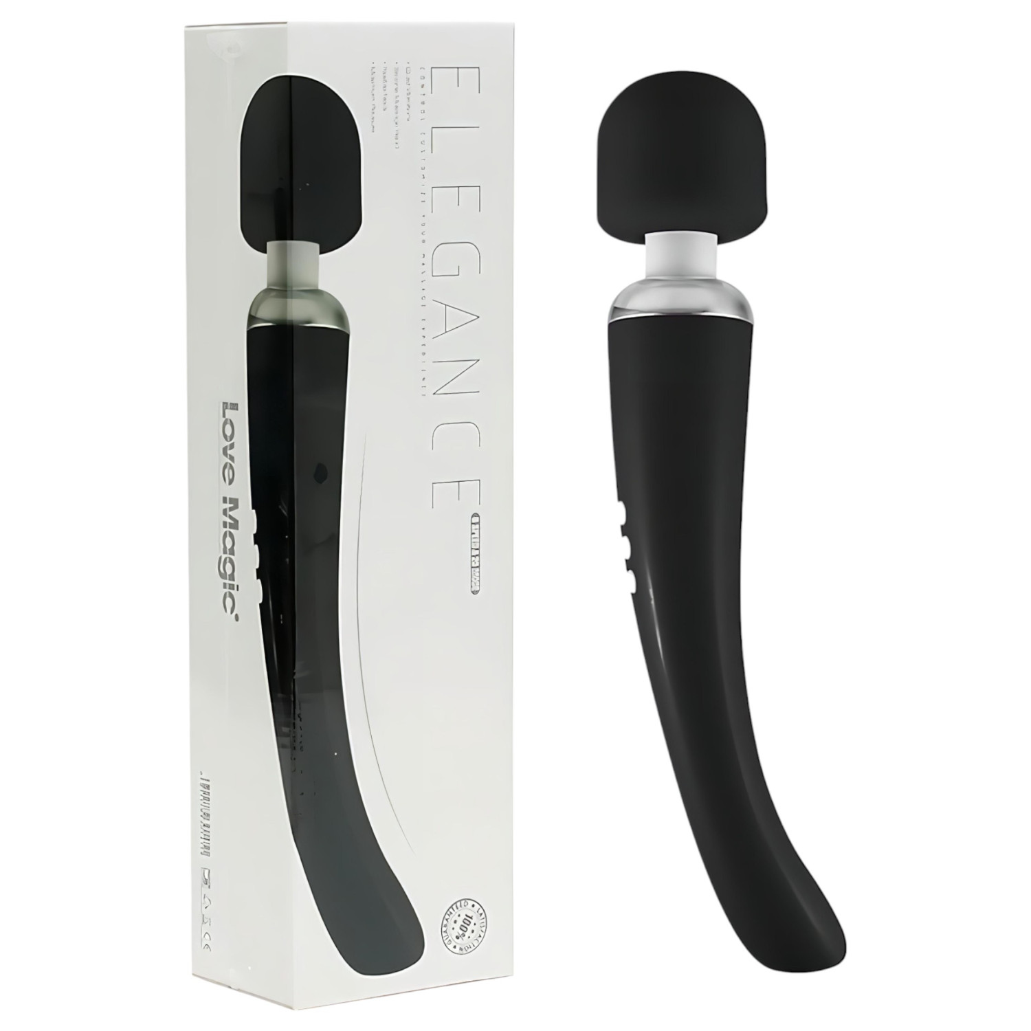 Love Magic - masážna hlavica vibrátor - dobíjací - čierna