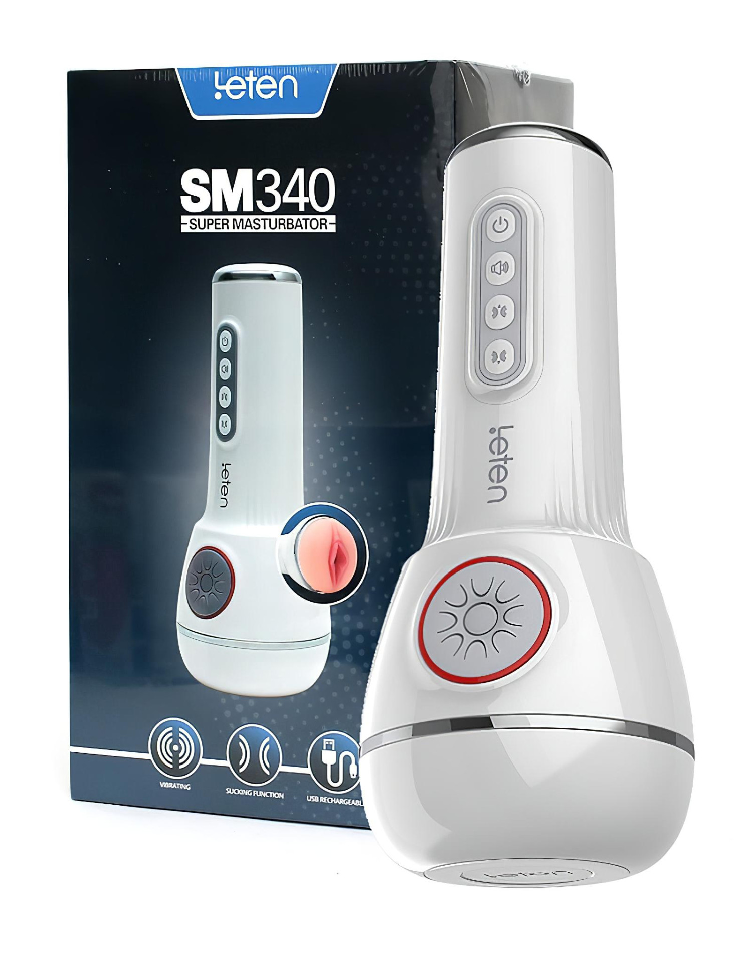 Leten SM340 - masturbátor s vibráciou a saním - akumulátor