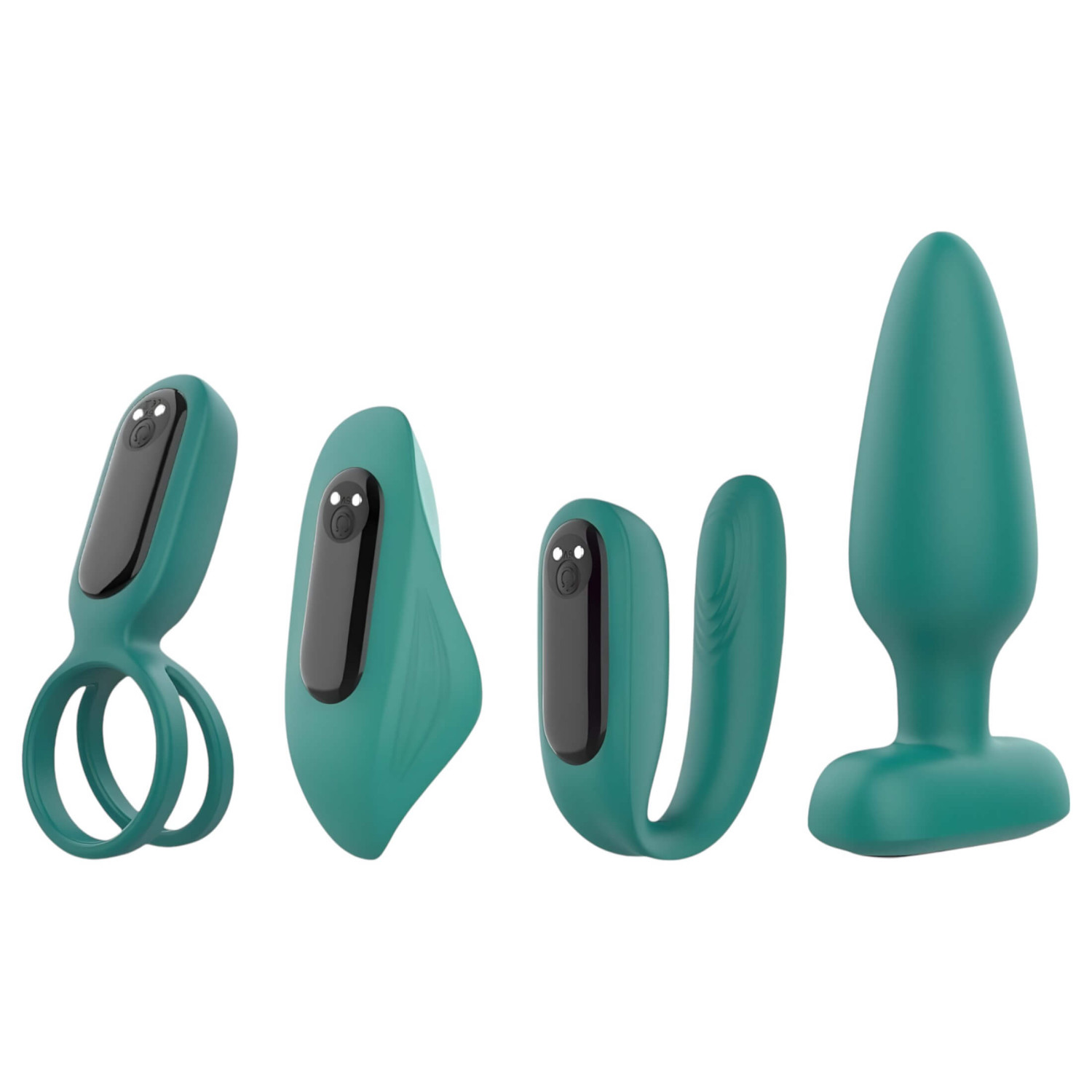 Sex HD - vibrátor set na diaľkové ovládanie - 4 diely - zelený