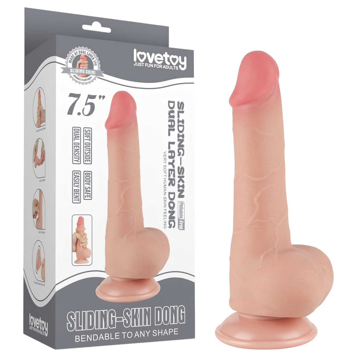 Lovetoy - realistický dvojvrstvový dildo s prísavkou - 19