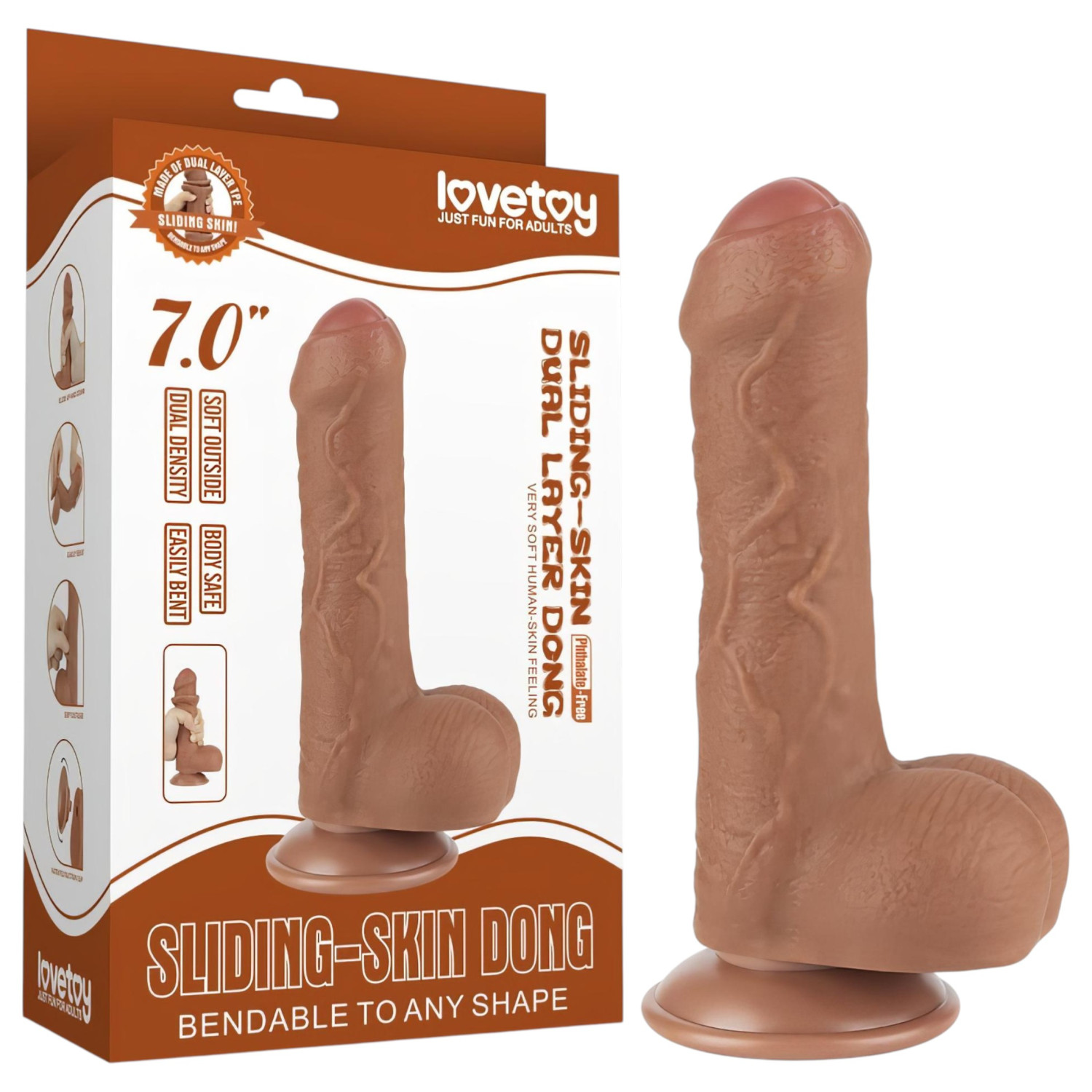 Lovetoy - realistický dildo s semenníkmi - dvojvrstvový - 18