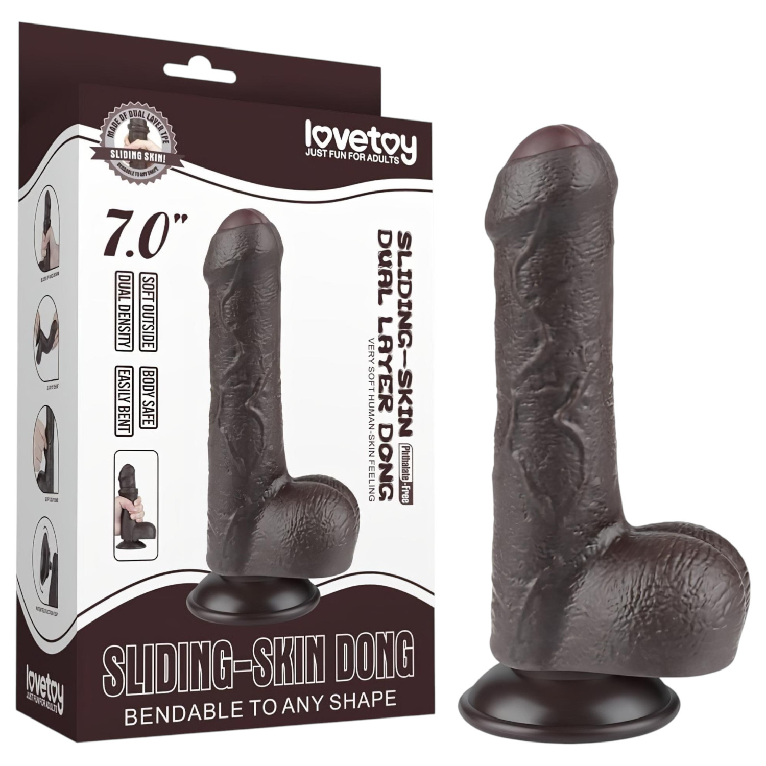 Lovetoy - realistický dildo s pohyblivou kožou a semenníkmi - 18