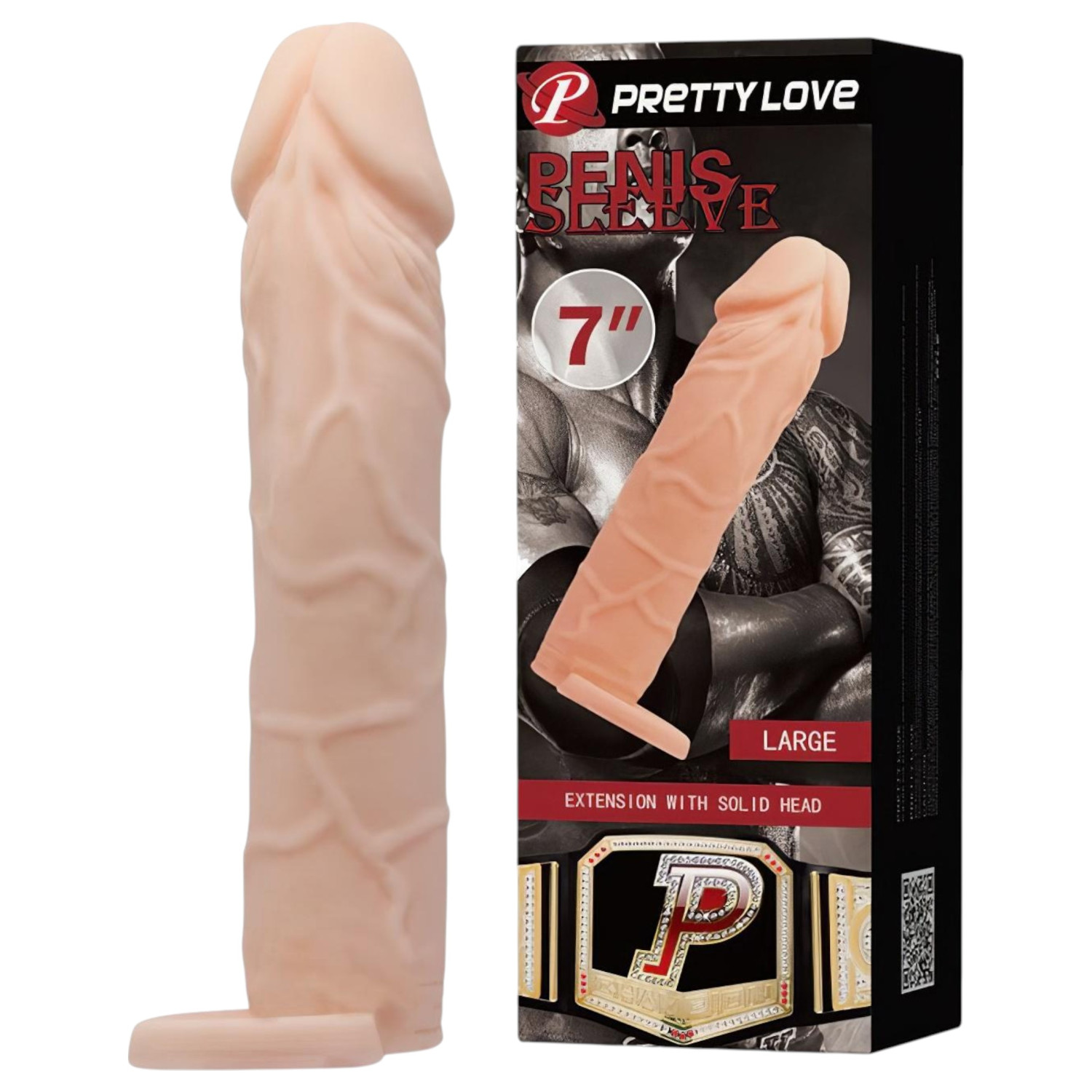 Pretty Love - návlek na penis s erekčným krúžkom - prírodný