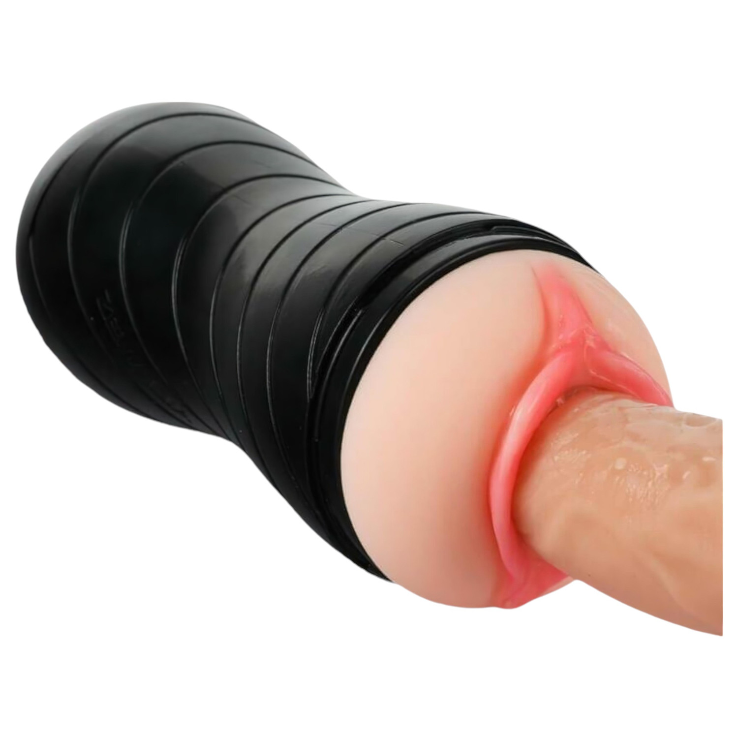 Vibeconnect - masturbátor ústa a vagína - realistický povrch - prírodná/čierna
