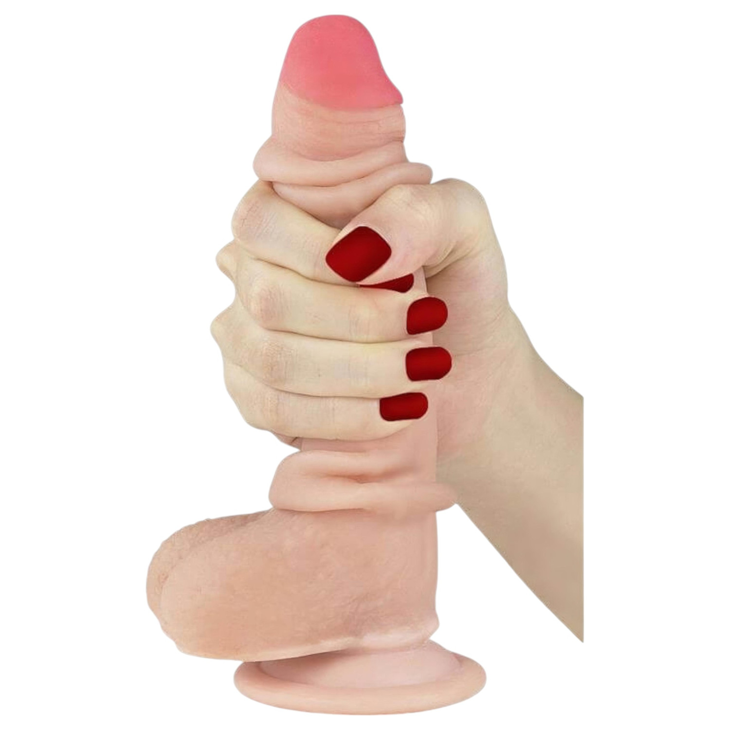 Lovetoy - dvojvrstvové dildo - realistické prevedenie - 18 cm - telová farba