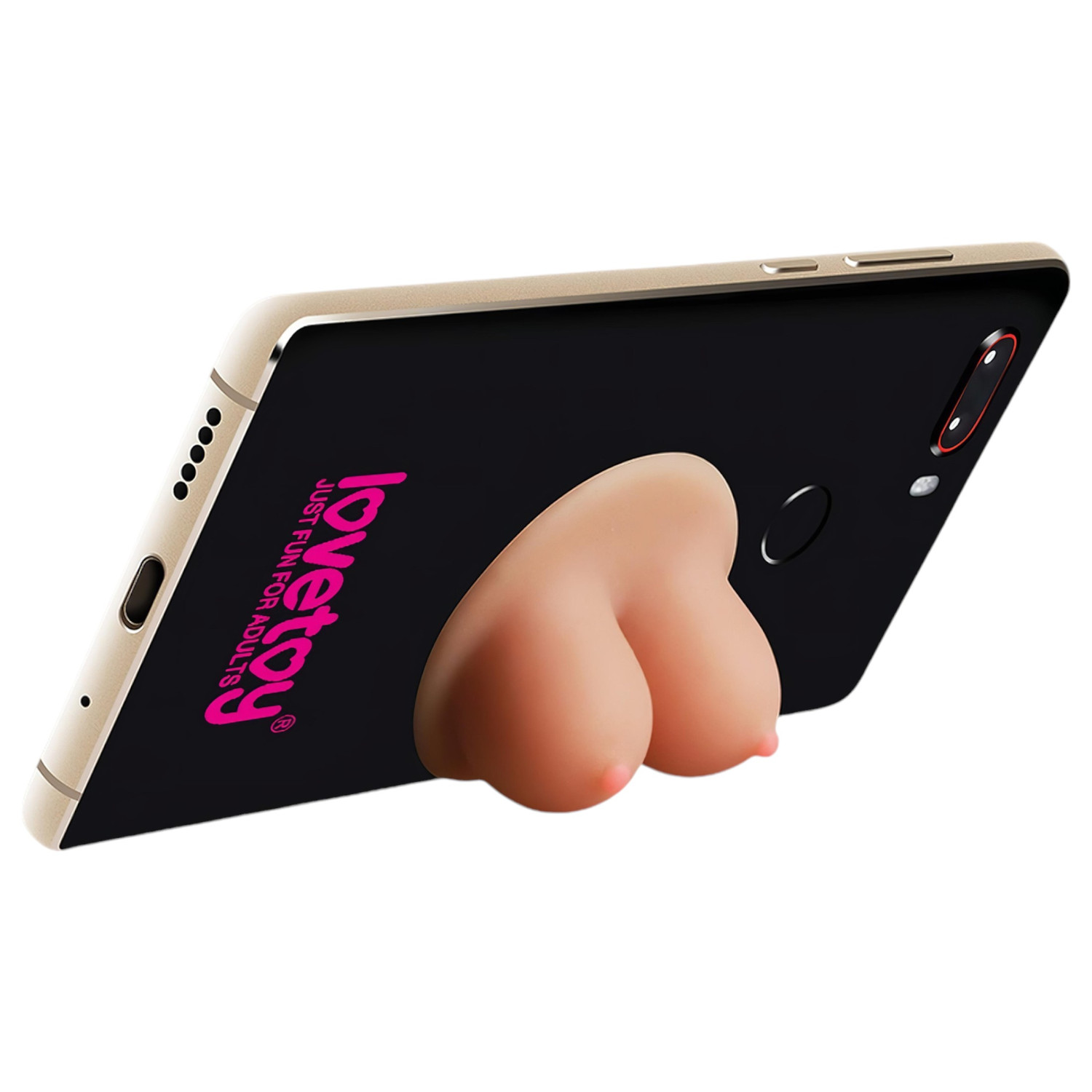 Lovetoy - držiak na telefón s prísavkou - prsia - naturálny