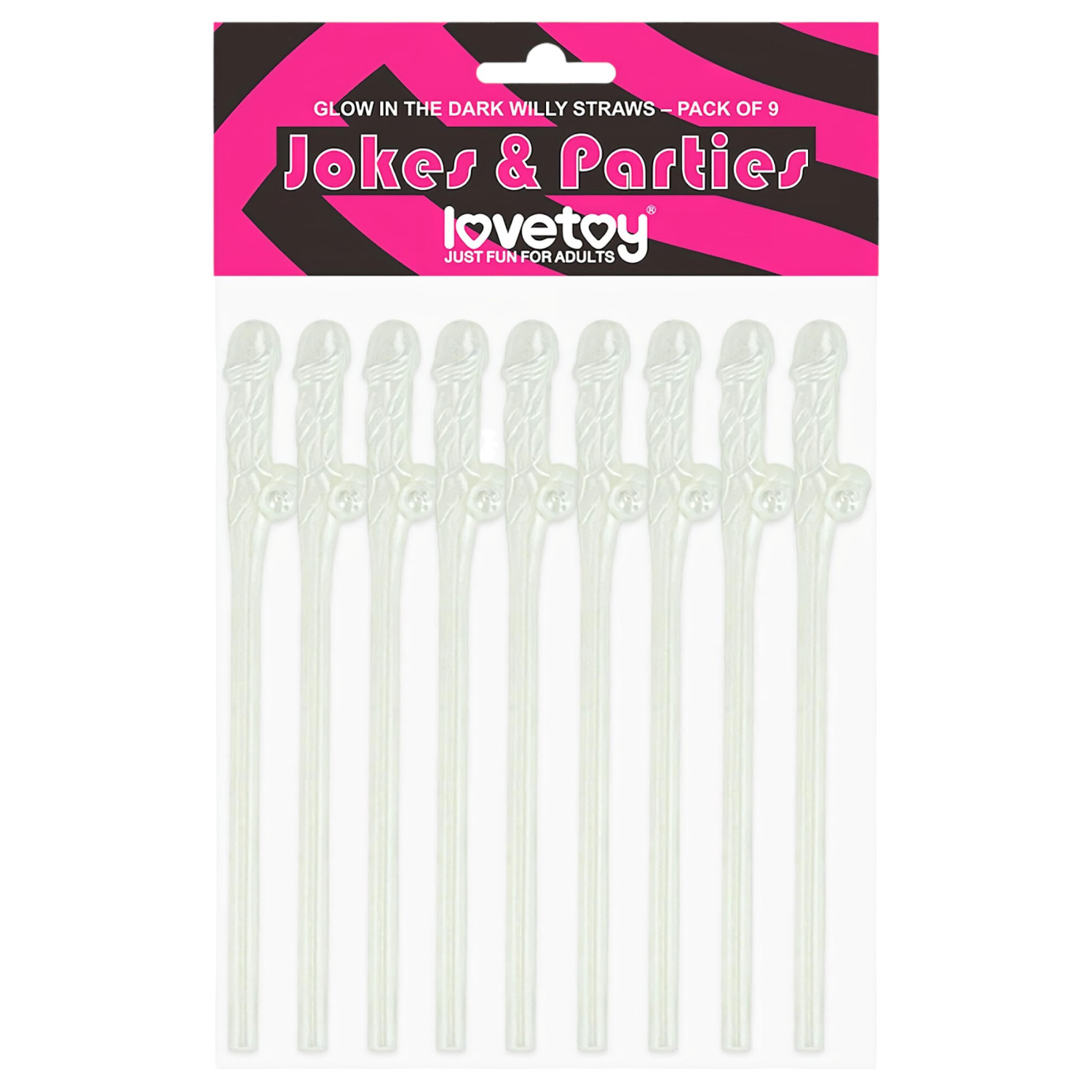 Lovetoy - slamka s penisom - svietiaca - biela