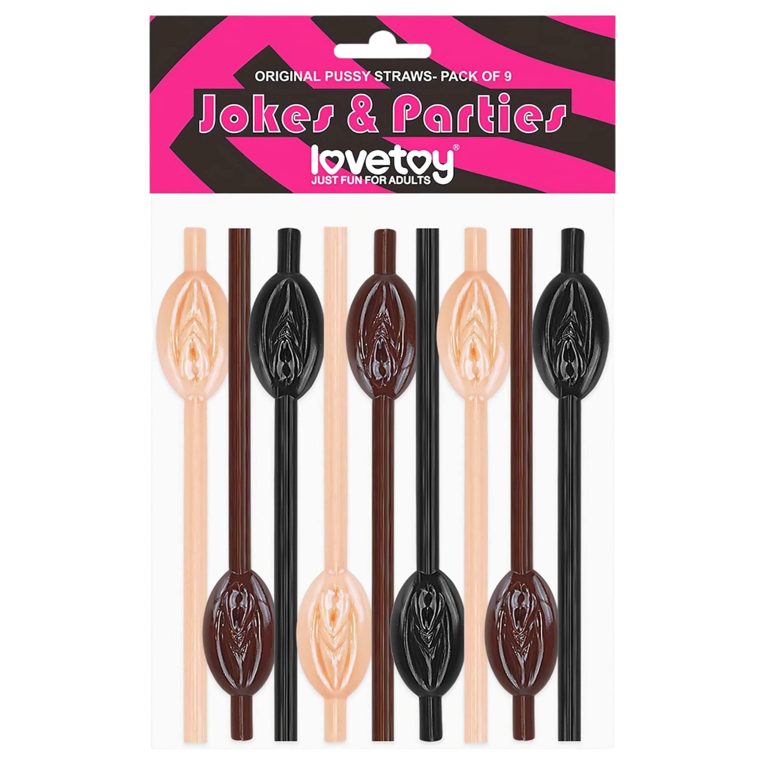 Lovetoy - slamka v tvare vagíny - mix farieb natúr/hnedá/čierna