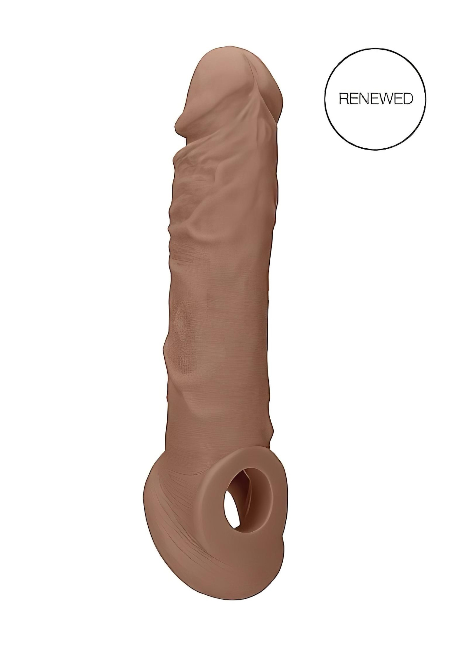 RealRock - návlek na penis - predĺženie 21 cm - tmavý telový