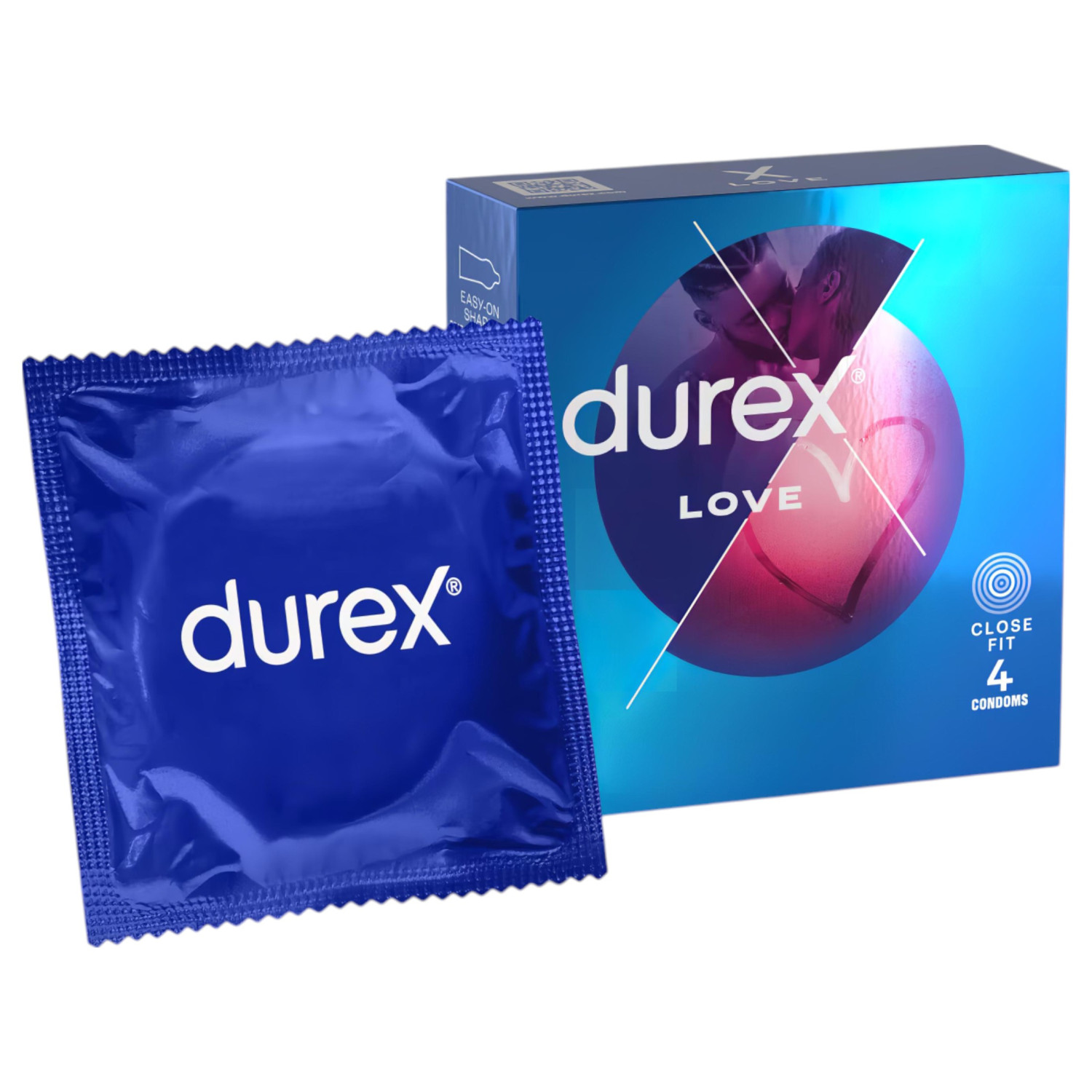 Durex Love - prezervatív pre úzky penis - balenie 4 ks