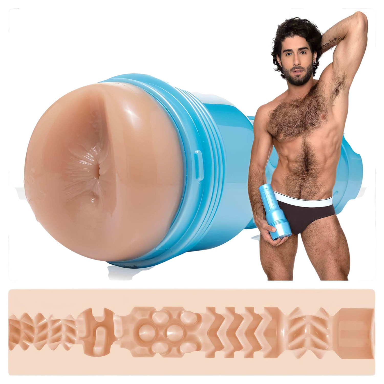 Fleshjack Diego Sans - realistický anál masturbátor - naturálny odtieň