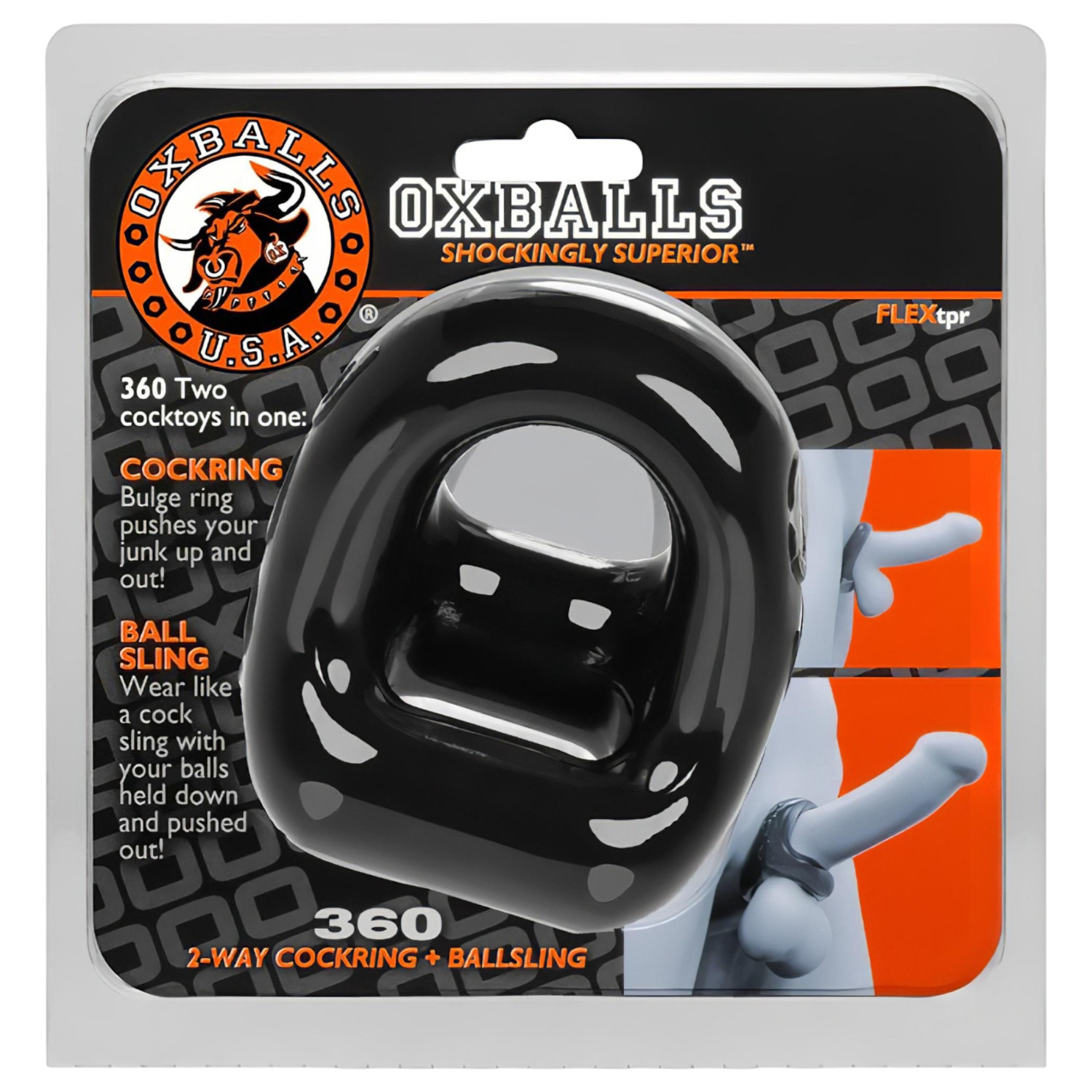 OXBALLS - erekčný a semenný krúžok - čierny