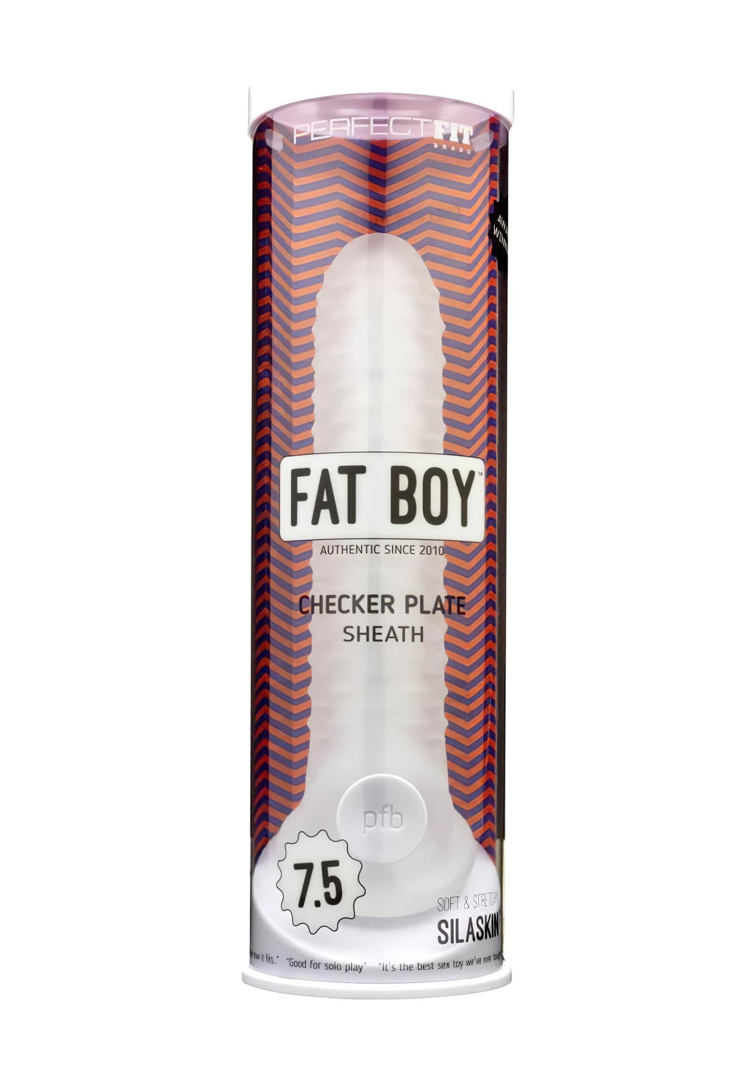 Fat Boy Checker Box - návlek na penis - 19 cm - biely