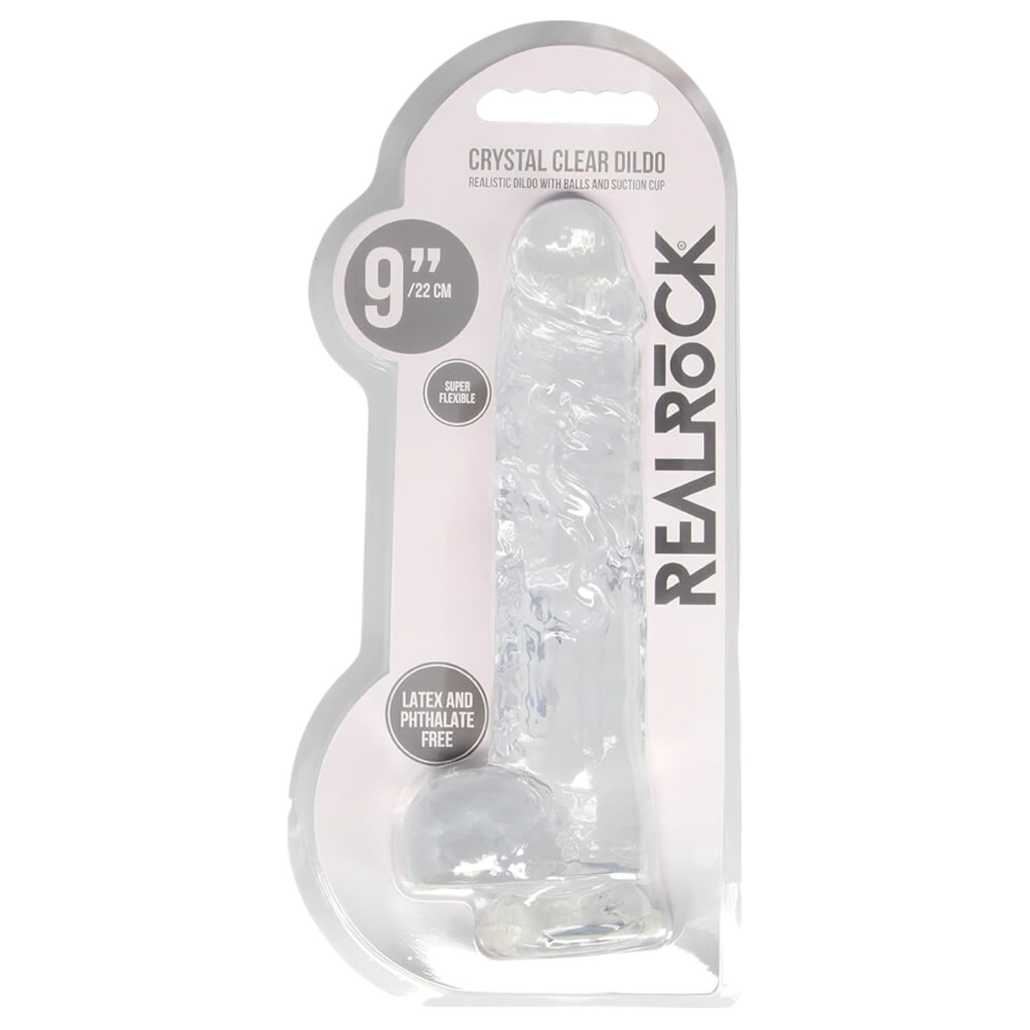 RealRock - realistický dildó - priehľadný - 22 cm
