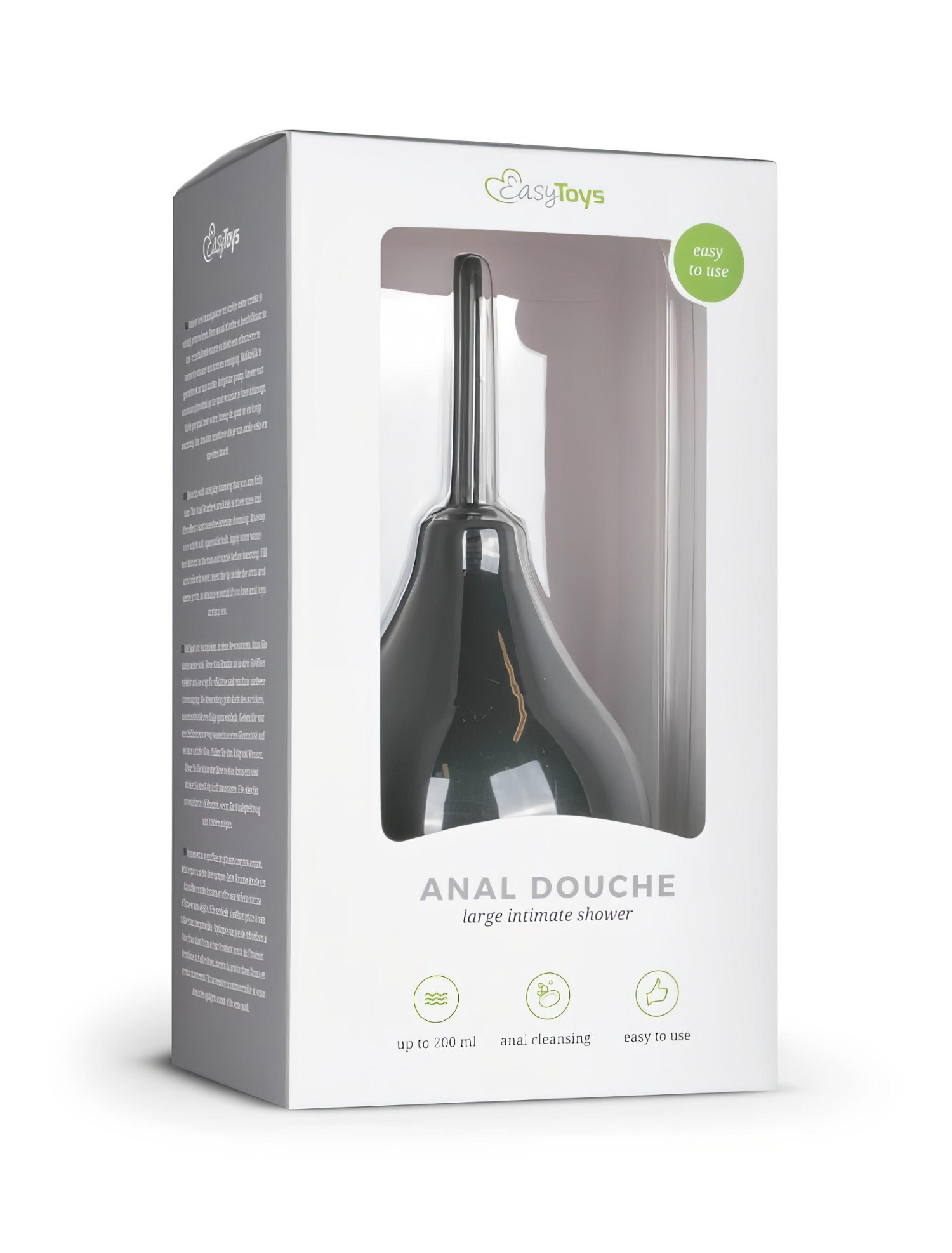Easytoys - análny sprchový klystír - veľký čierny