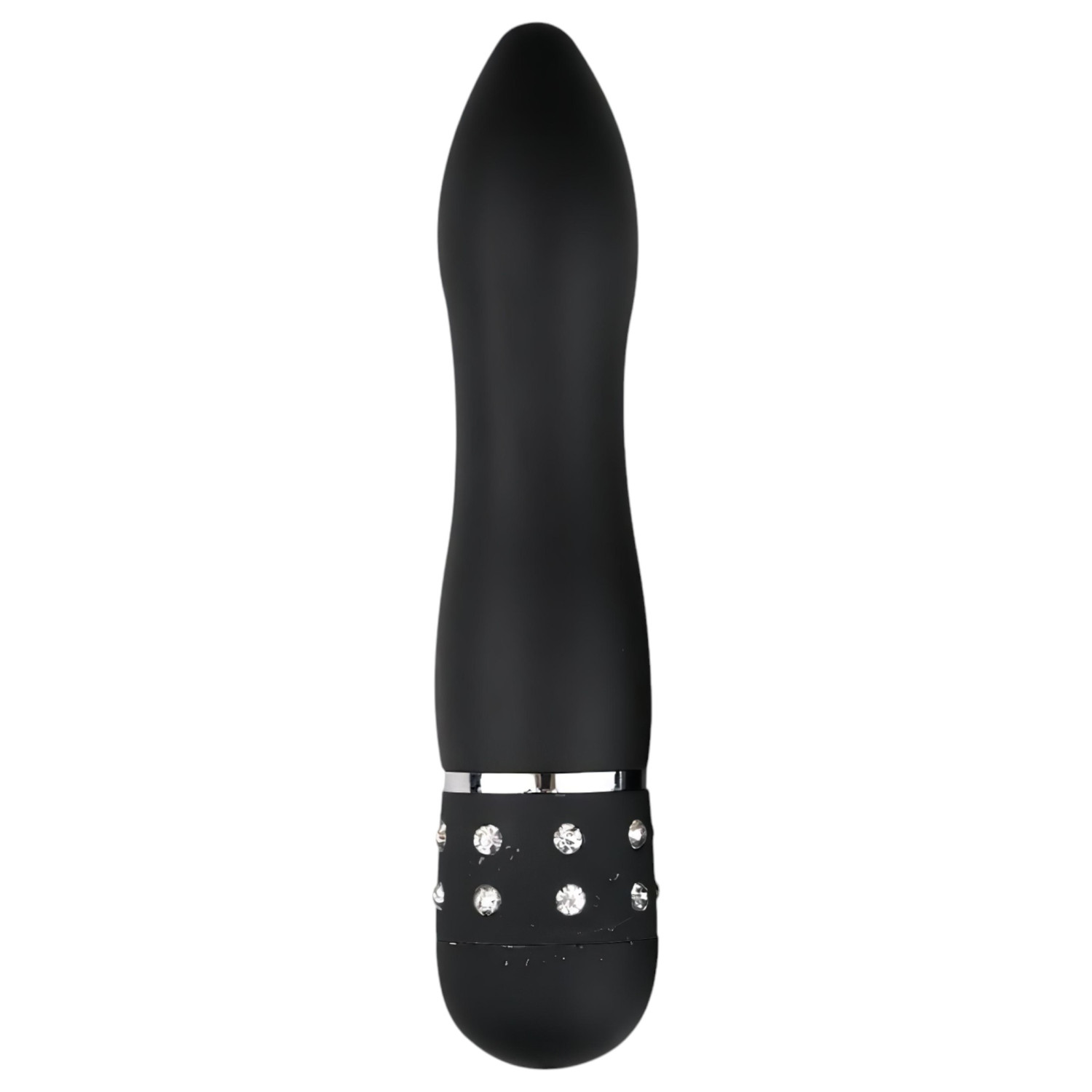 Easytoys - mini vibrátor s diamantovým dizajnom - čierny