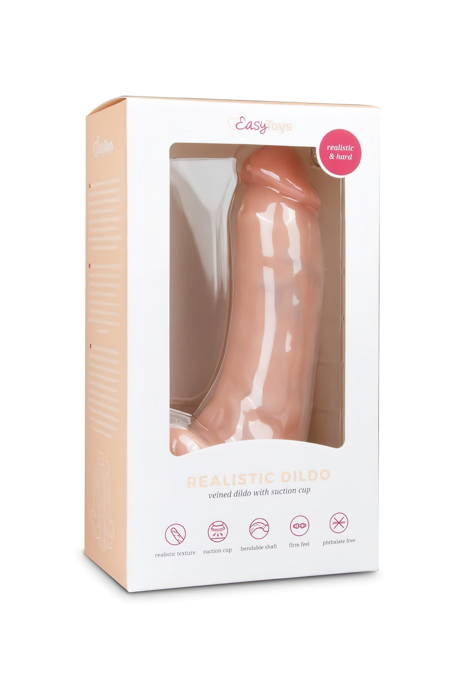 Easytoys - dildo s prísavkou a semenníkmi - realistický 20 cm - telová farba