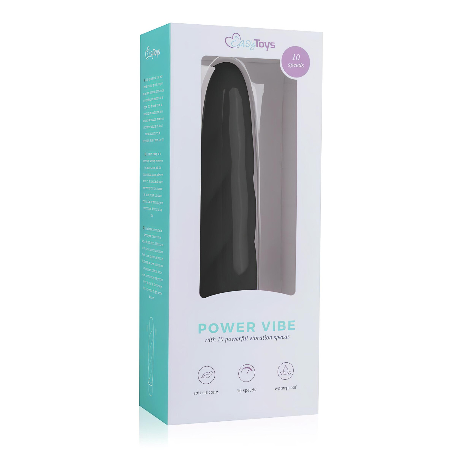 Easytoys - vibrátor tyčový s krúteným dizajnom - silikón - čierny