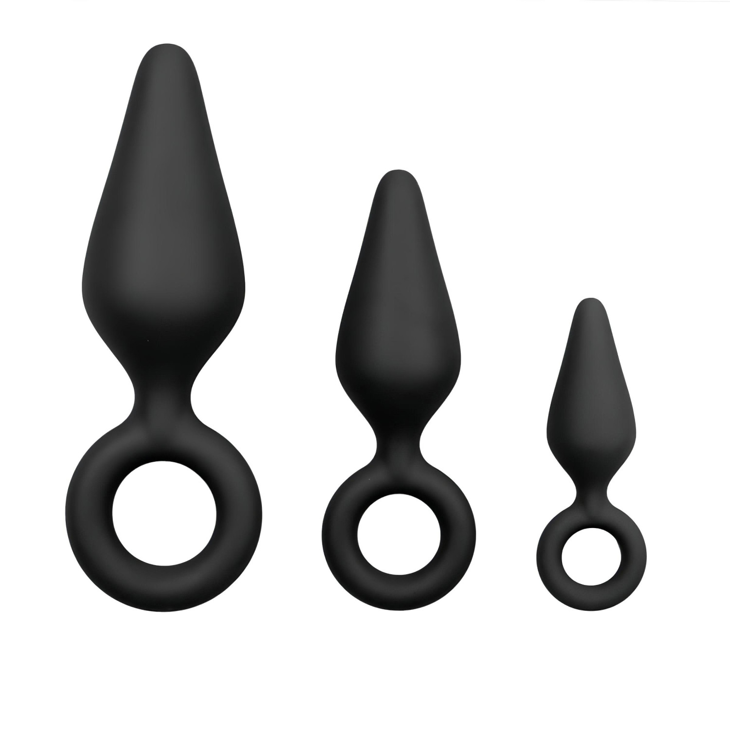Easytoys - análne kolíky so slučkou - sada 3 ks - čierna