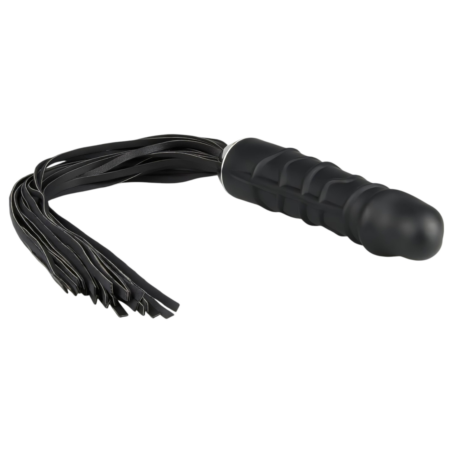 Easytoys - bič a silikónové dildo 2v1 - čierny