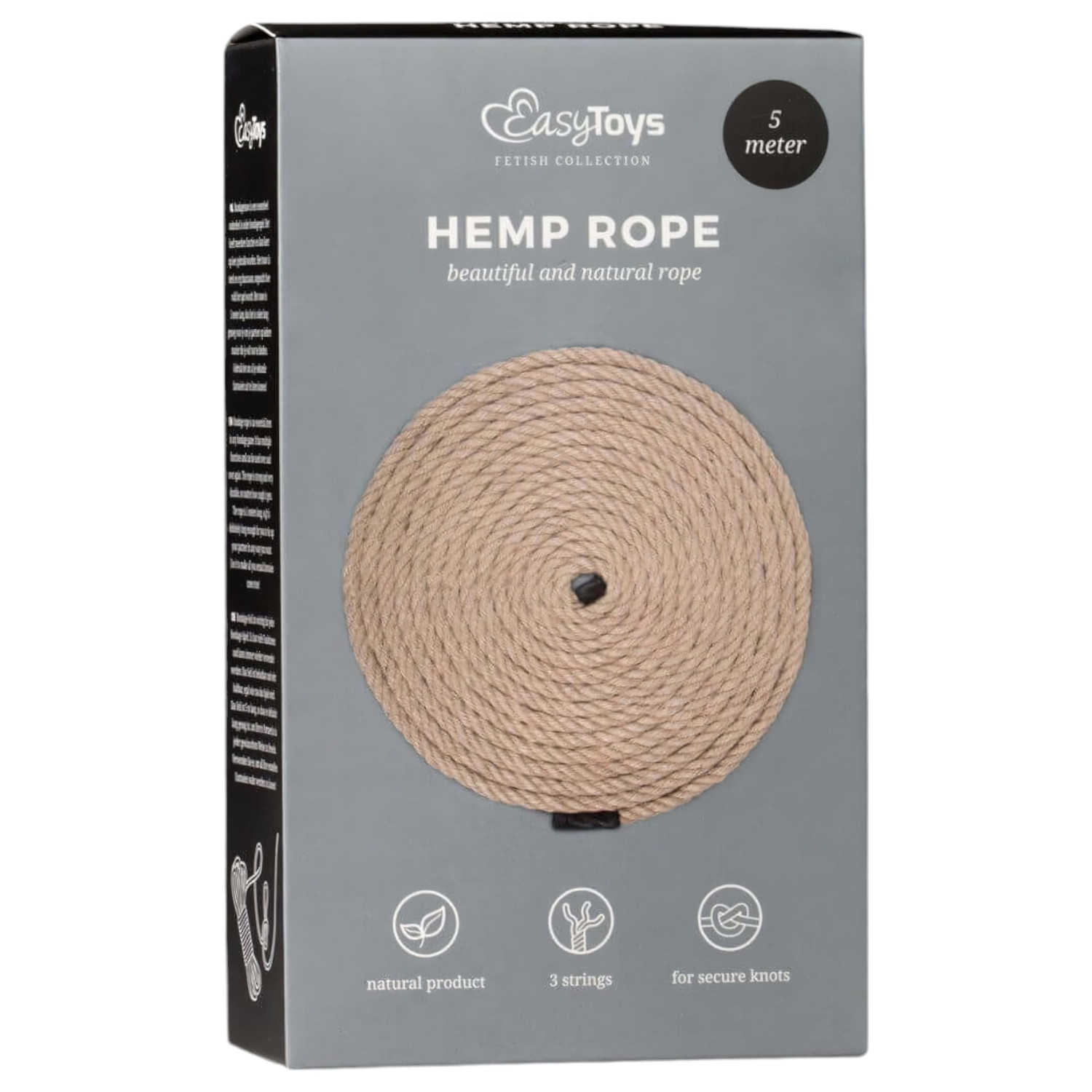 Easytoys - bondage lano - konopné - 5 m - prírodné