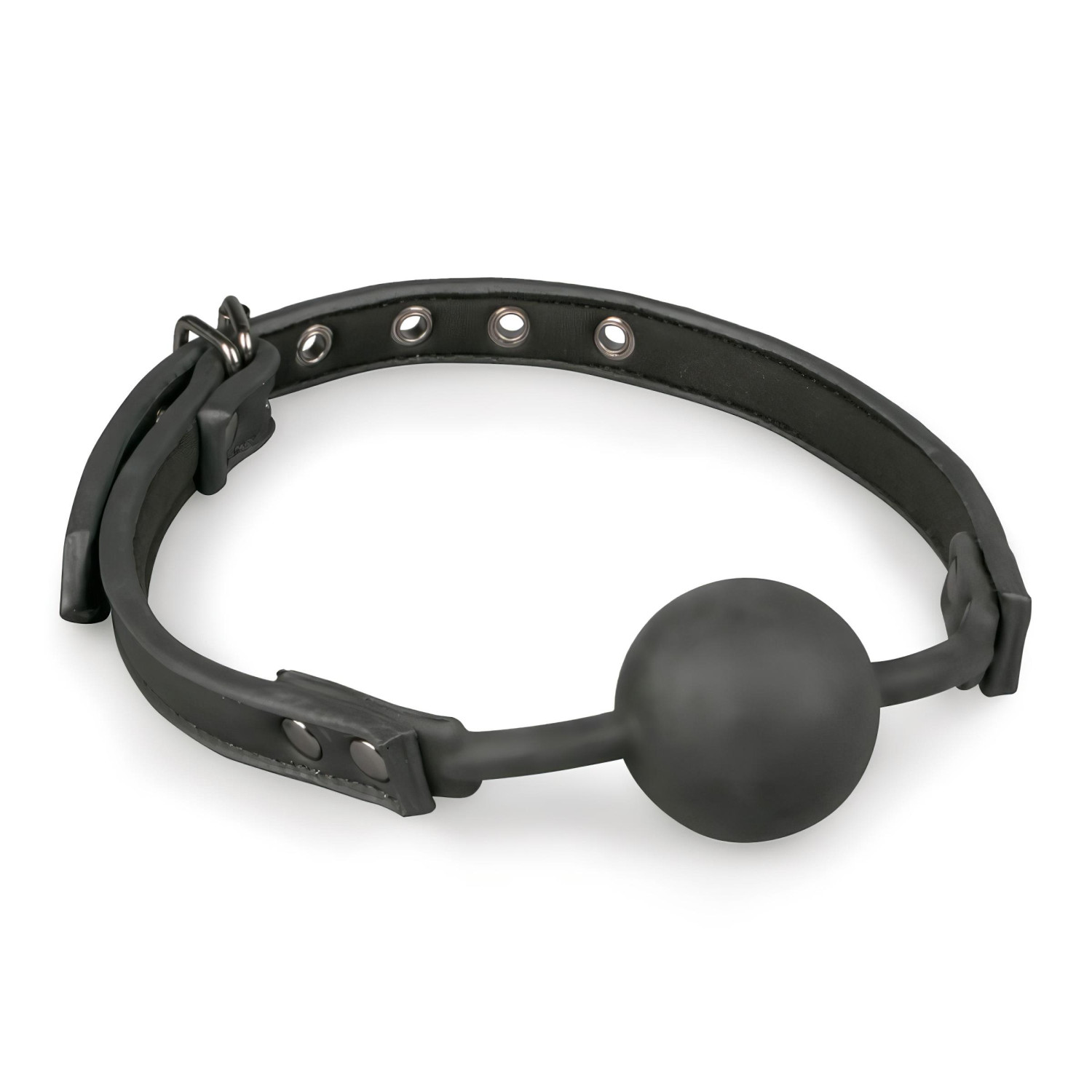 Easytoys - škrtiaca guľa do úst - silikónová - čierna