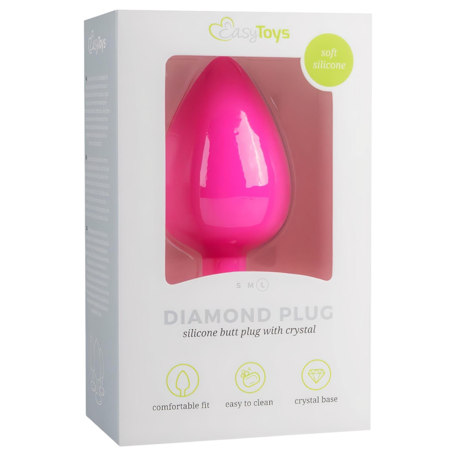 Easytoys - análny kolík s bielym kamienkom - veľký - ružový