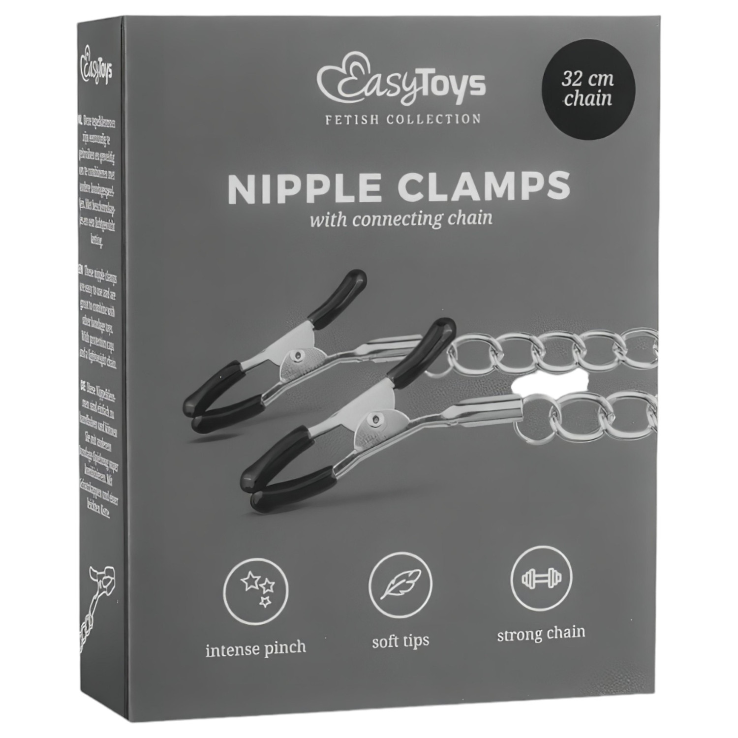 EasyToys - kliešte na bradavky s reťazou - 2 kusy