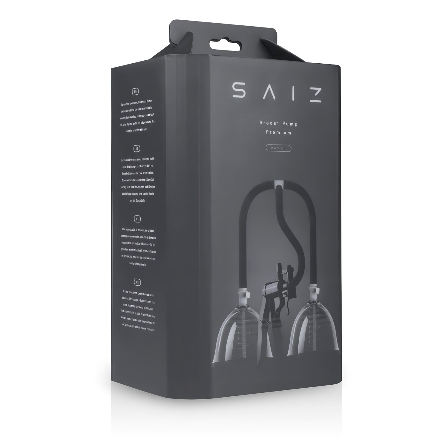 Saiz Premium - elektrická odsávačka na prsia - malá - priehľadná/čierna