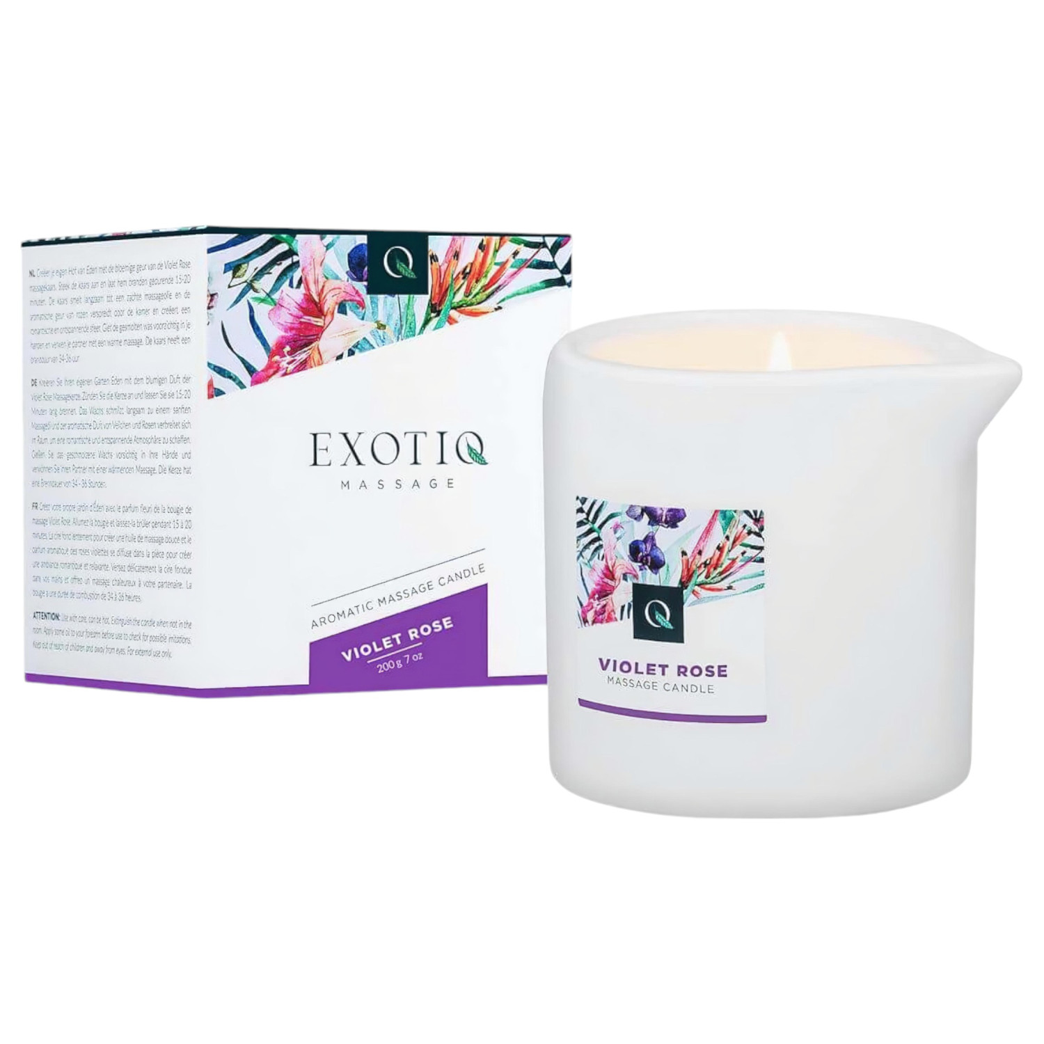 Exotiq - masážna sviečka - vôňa ruže - 200g