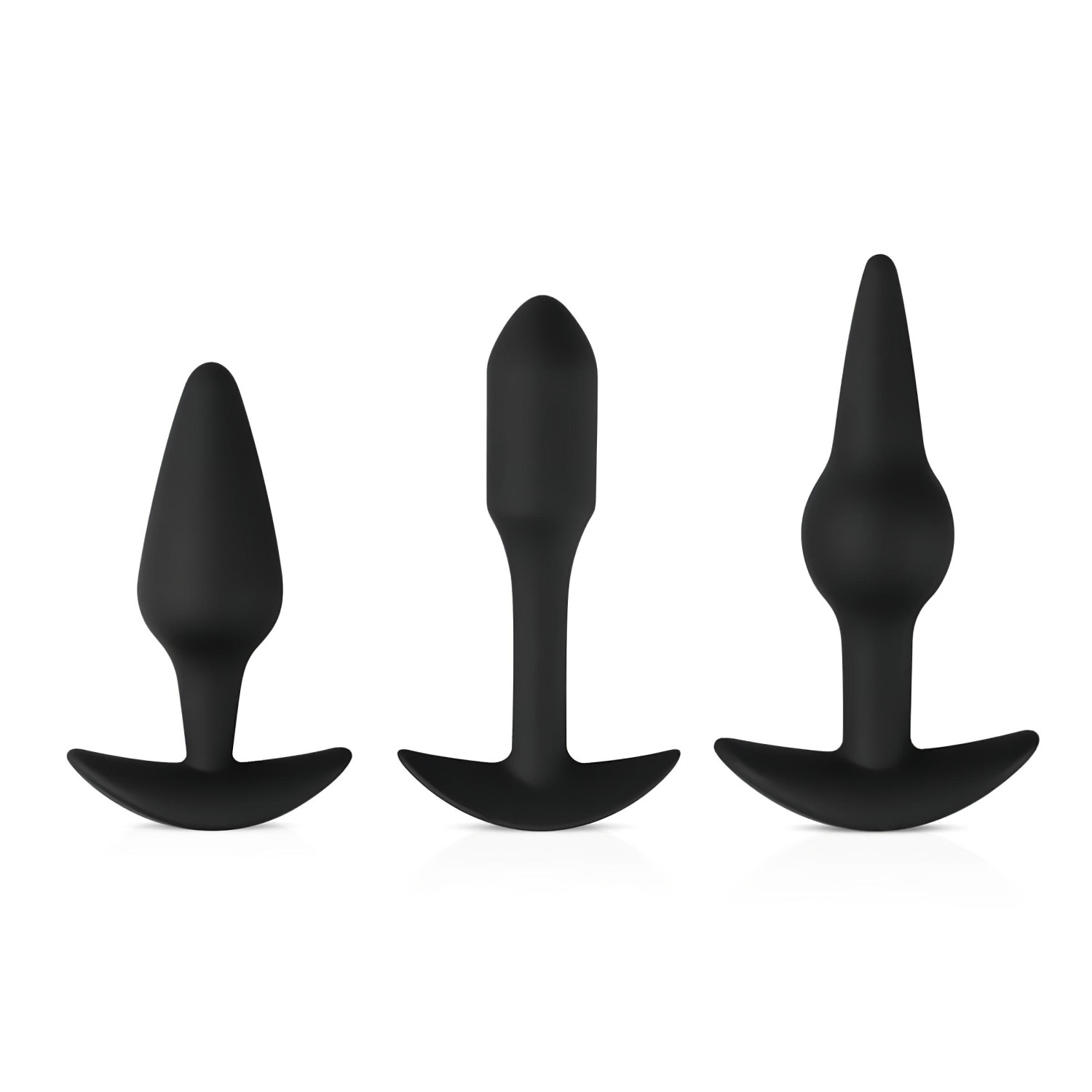 Easytoys - análna súprava - rôzne análny plugy - čierna