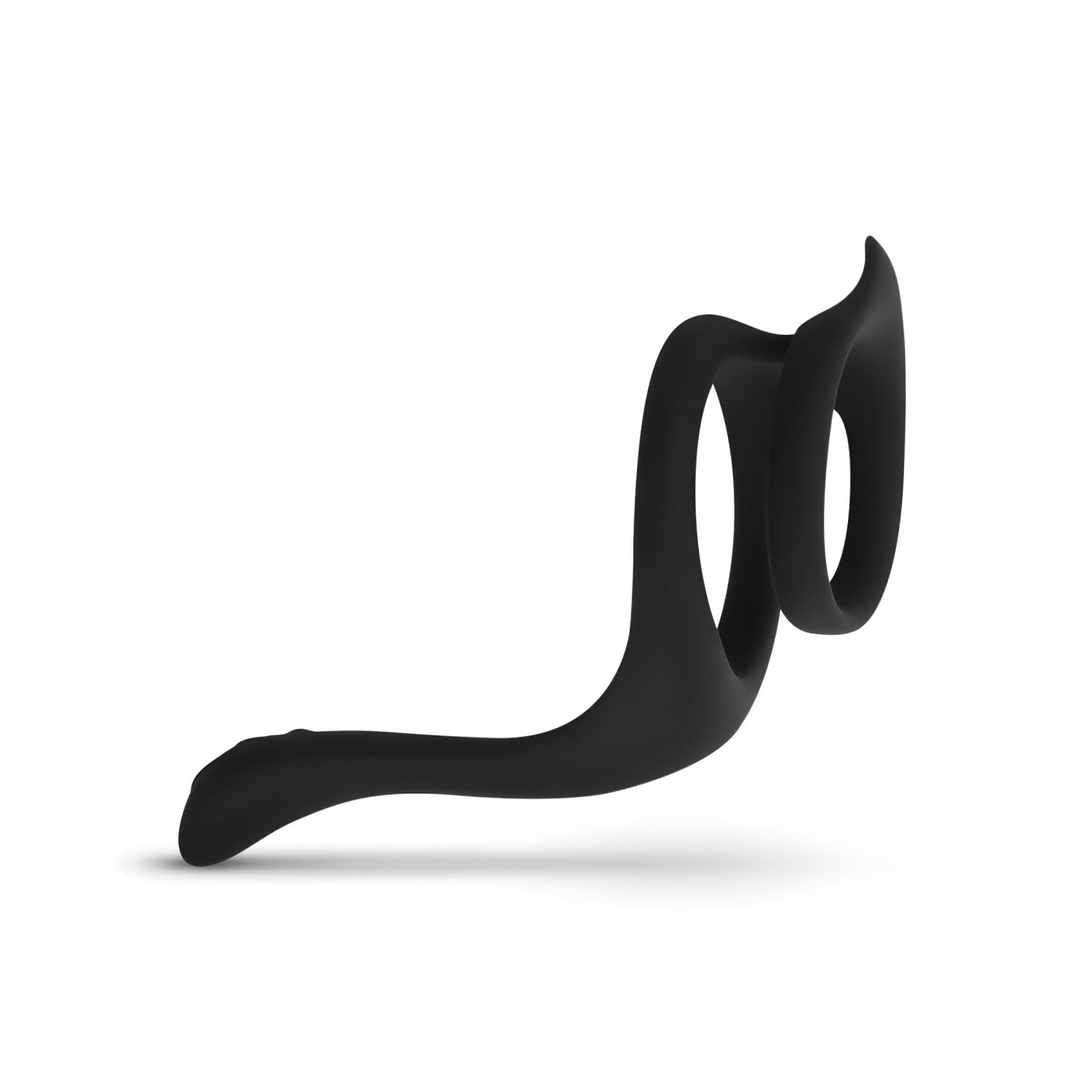 Easytoys - erekčný krúžok na penis a semenníky - flexibilný - čierny