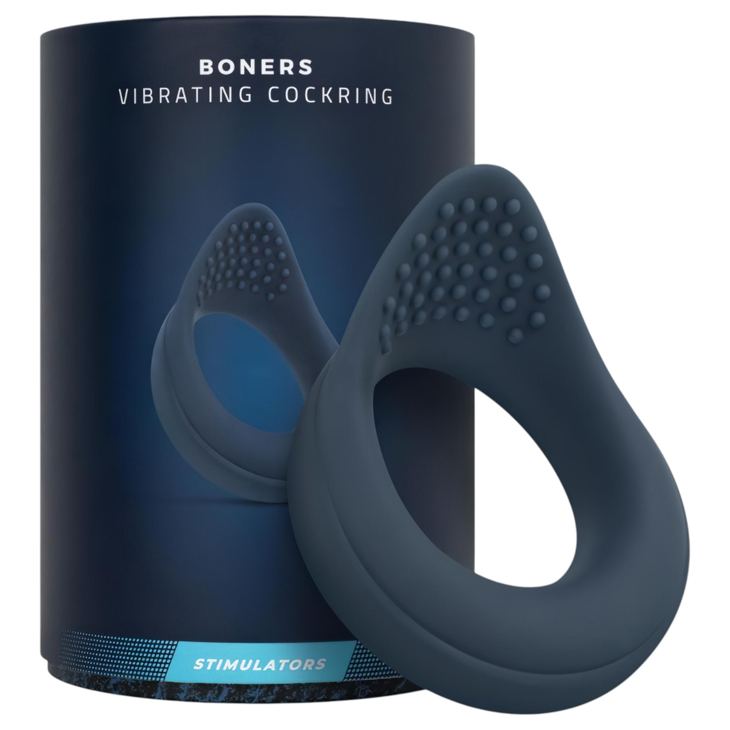 Boners - vibračný erekčný krúžok - modrý