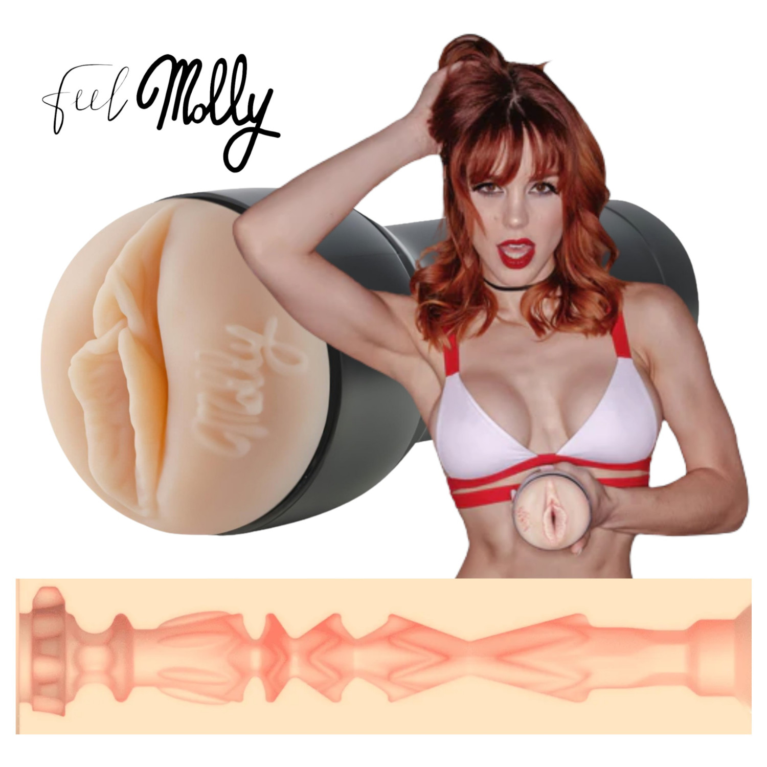 Kiiroo Molly Stewart - umelá vagína - PowerBlow kompatibilná - naturálna farba