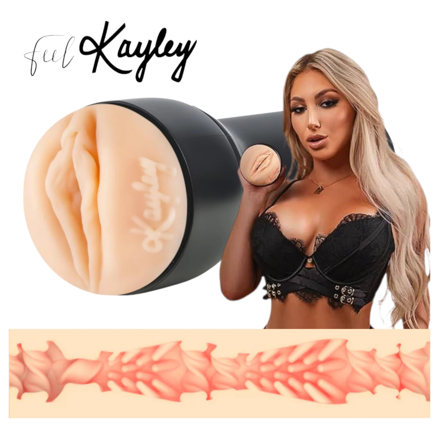 Kiiroo Kayley Gunner - masturbátor vagína - PowerBlow kompatibilný - naturálny