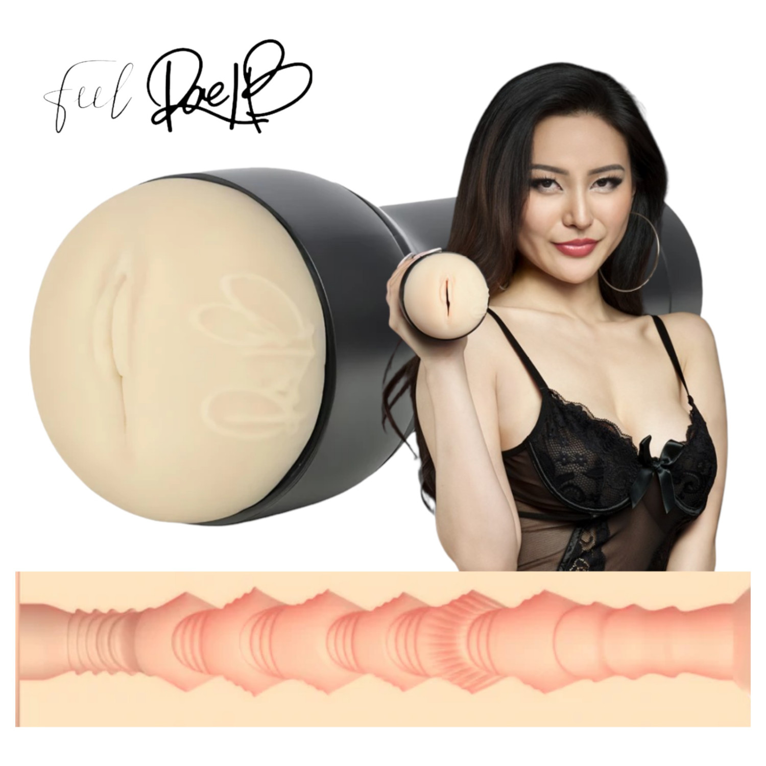 Kiiroo Rae Lil Black - umelá vagína - PowerBlow kompatibilná - natur