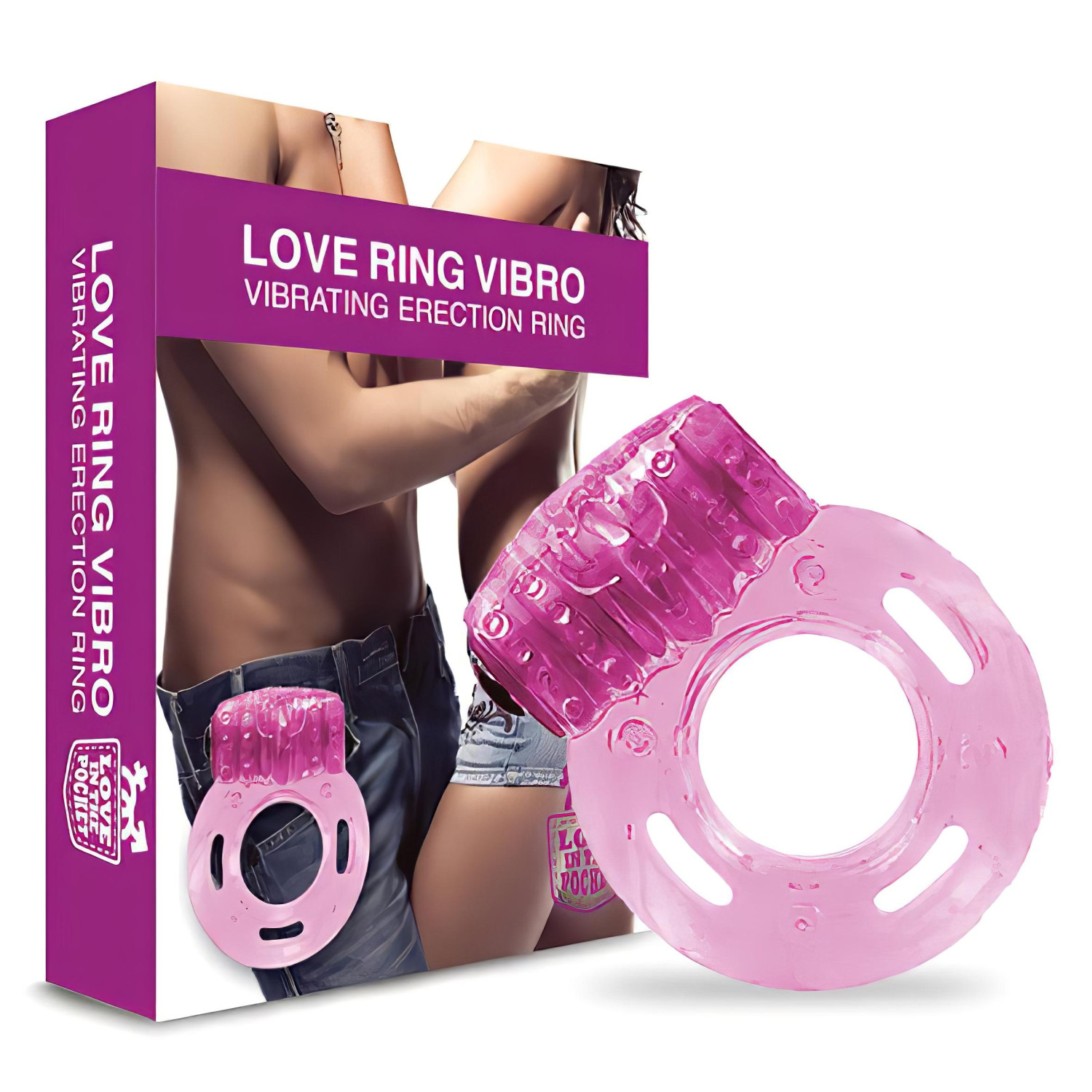 Love in the Pocket - vibračný krúžok na penis - jednorazový - ružový
