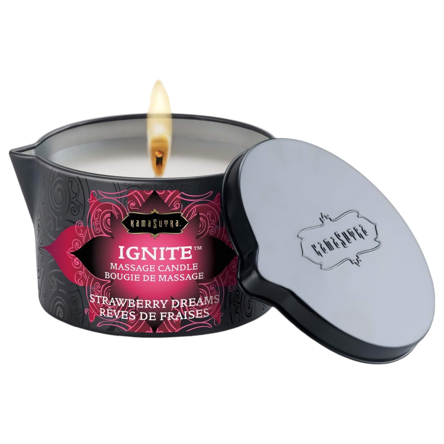 Kama Sutra - masážna sviečka - vegánska jahoda - 170g