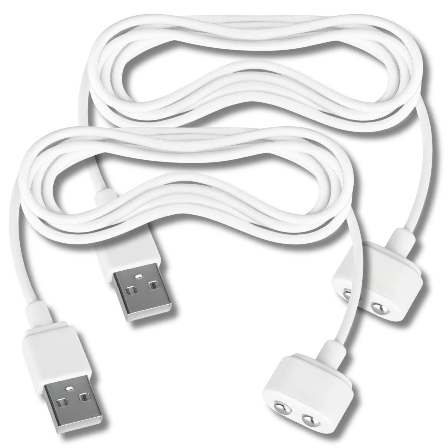 Satisfyer - magnetický USB nabíjací kábel - 2 ks - biely