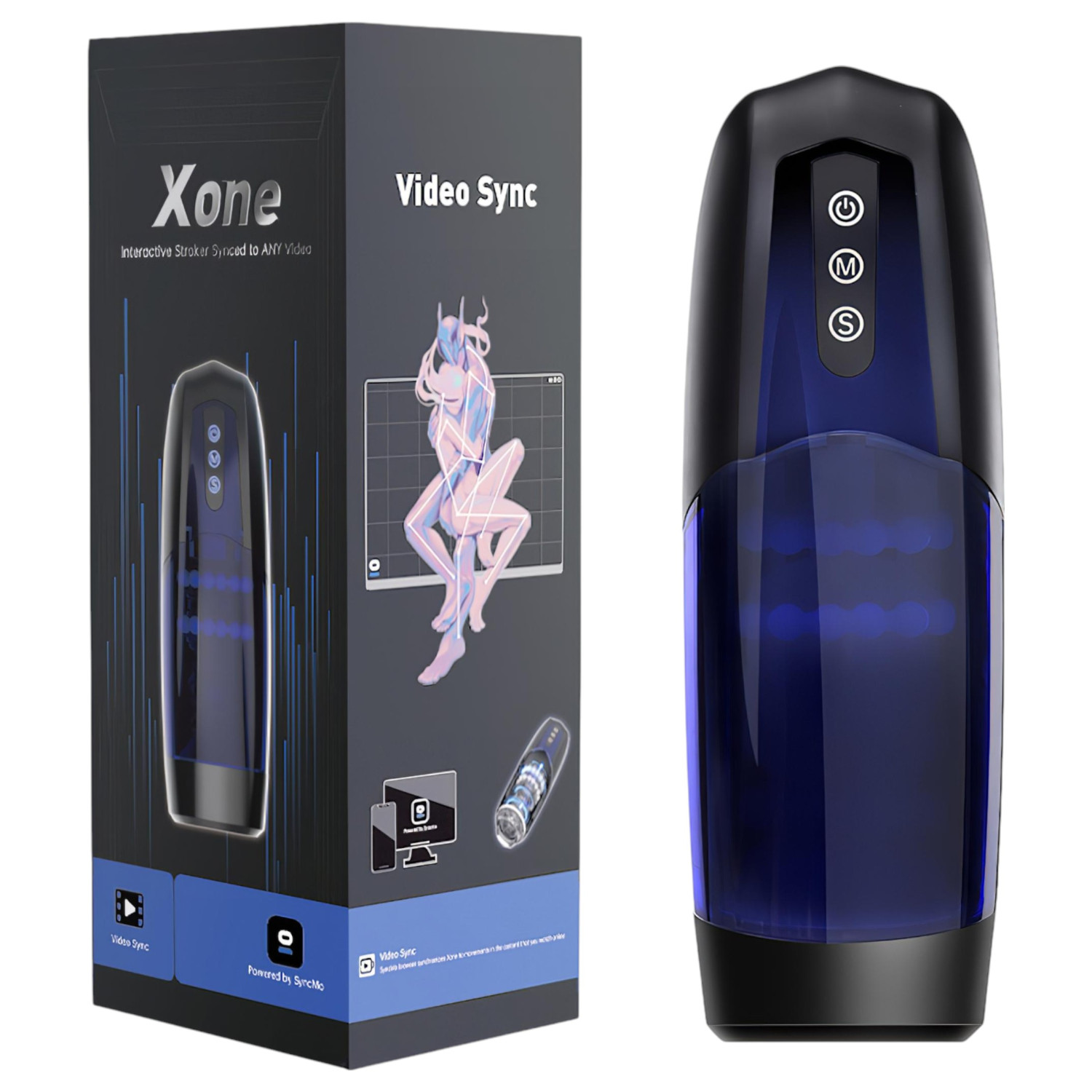 Magic Motion Xone - pánsky masturbátor - smart funkcie - modrý