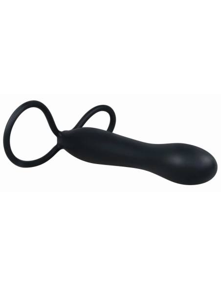 You2Toys - análny dildo a erekčný krúžok - čierny