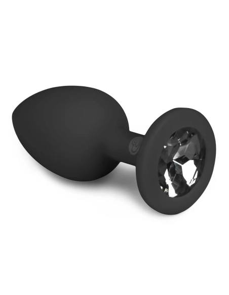 Easytoys - análny kolík s bielym kameňom - malý - čierny