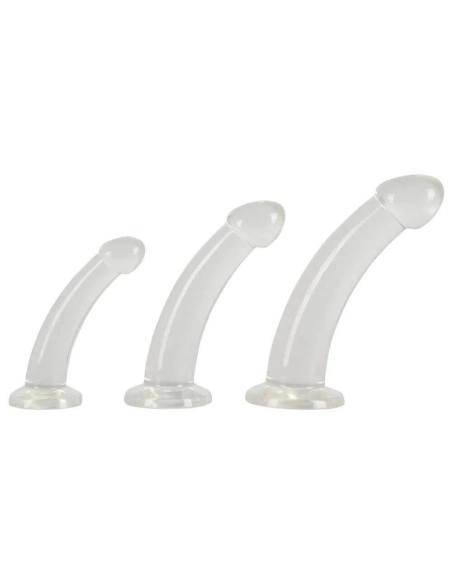 Crystal Clear - análna dildo sada - 3 diely - priehľadné