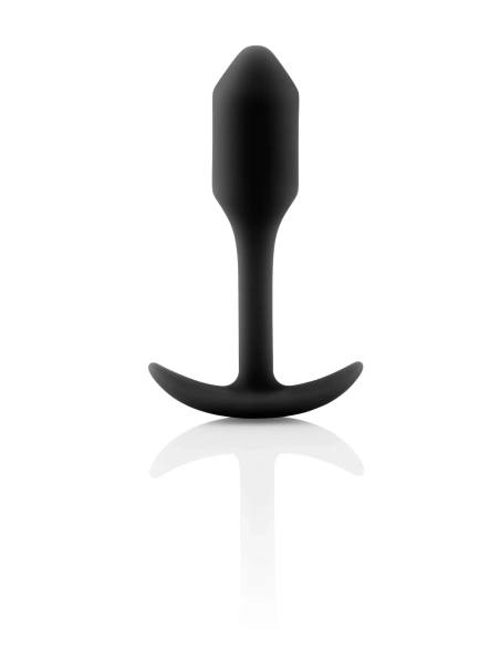 b-vibe Snug Plug 1 - análny kolík s vnútornou záťažou (55g) - čierny