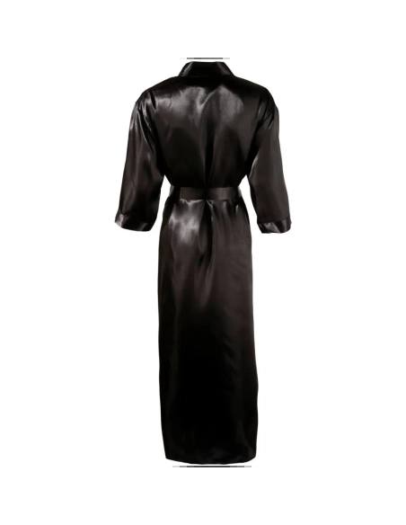 Cottelli - saténový župan - čierny - L/XL