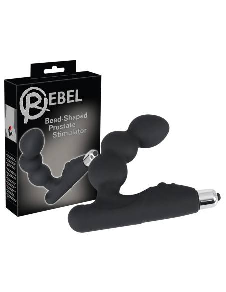 Rebel - vibrátor na prostatu s guľôčkami - čierny